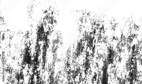 Bild auf Leinwand Macro black oil pastel texture with rough vertical strokes forming a bottom border and open copy space, isolated as a transparent PNG element for grunge overlays and mixed media design