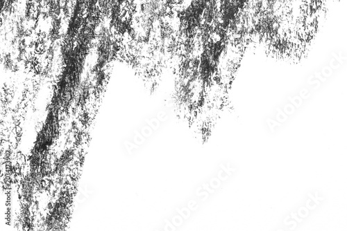 Schilderij op canvas Macro oil pastel crayon texture with rough vertical marks descending from the top, waxy grain, and large negative space, isolated on transparent background for overlays and distressed design