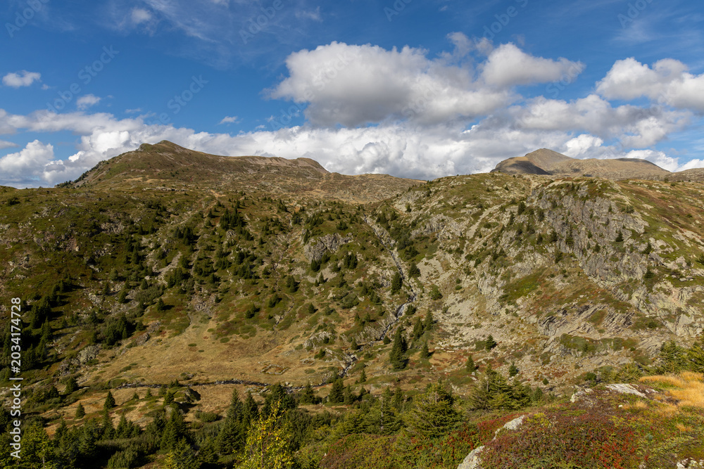 Fototapeta premium Alpine mountain panorama in the Taillefer Massif, Isère, French Alps