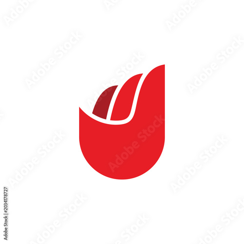 red tulip gradient hand palm logo vector