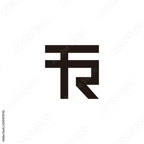 letter tr simple geometric stripes lines logo vector