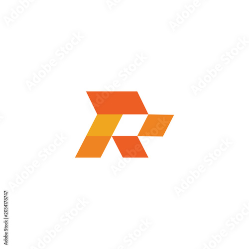 letter r cartboard box simple logo vector
