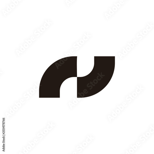 letter n rotate simple geometric logo vector