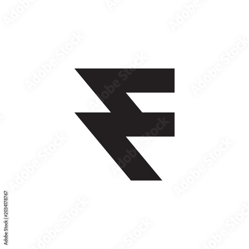 abstract letter fe simple arrow line logo vector