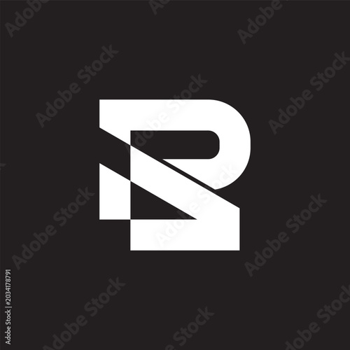 letter rl simple motion geometric lines logo vector