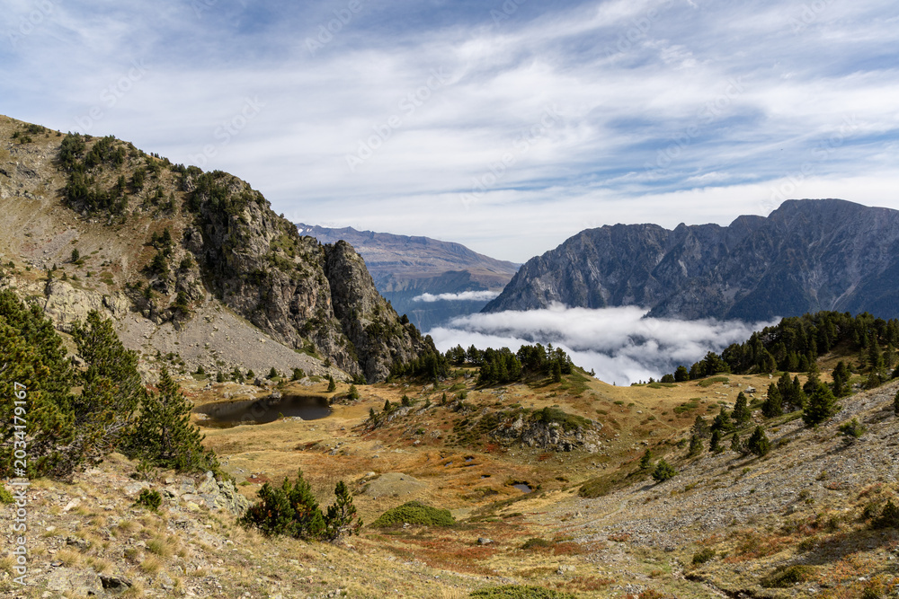 Fototapeta premium Mountain scenery in the Belledonne Massif, French Alps, Isère