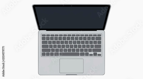 Modern Laptop Flat Illustration