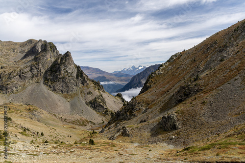 Mountain scenery in the Belledonne Massif, French Alps, Isère