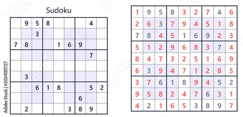 Obraz na plátne sudoku_hyper_expert puzzle grid with empty and filled cells for gameplay