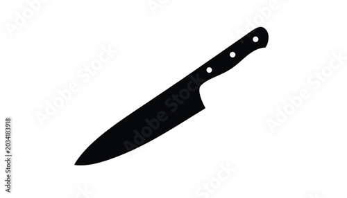 Canvas Print Knife Tactical Combat Icon with Double Edged Blade and Handle, Simple Flat Desig