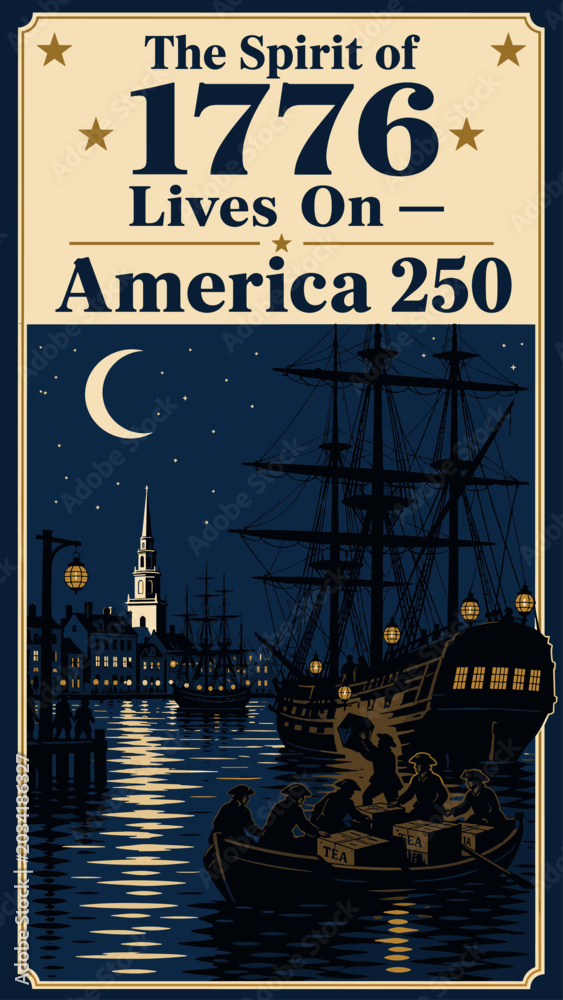 Obraz premium The Spirit of 1776 Lives On - America 250th Anniversary Celebration