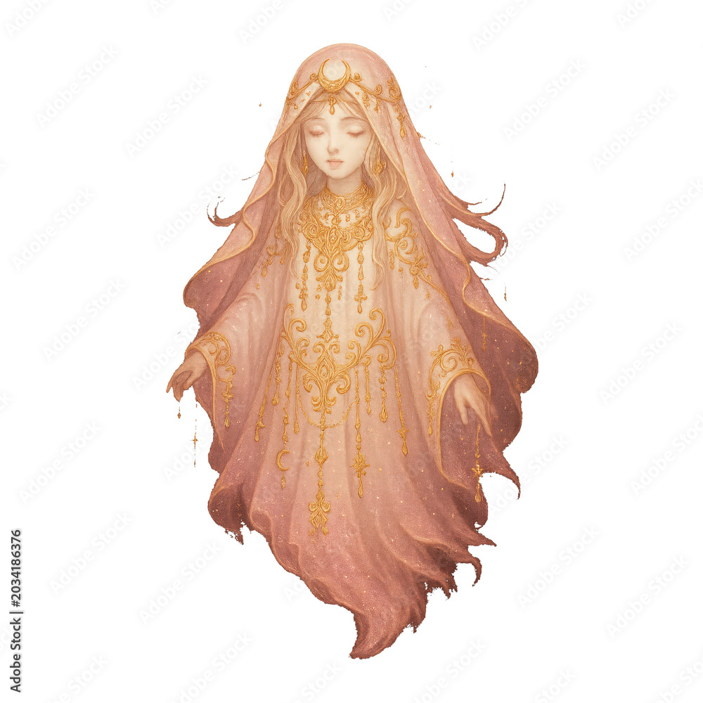 Obraz premium PNG Ethereal angelic figure illustration