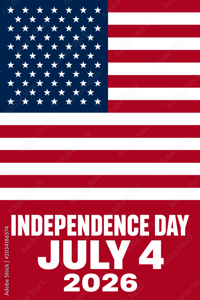 Fototapeta premium Celebrating Independence Day with a bold design for July 4, 2026