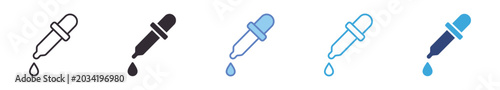Valokuva Medicine Dropper Icon Set , pipette with liquid drop symbol, healthcare equipmen