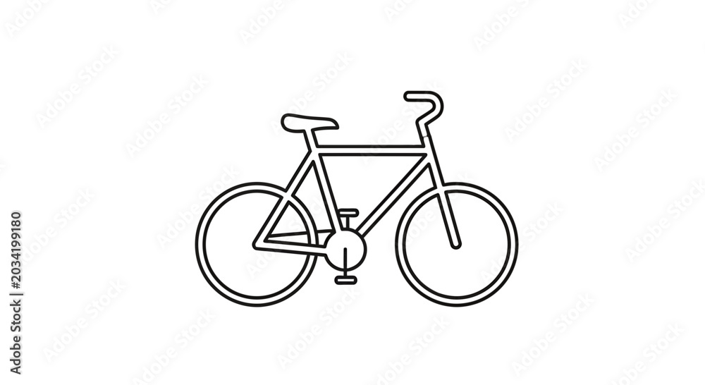 Fototapeta premium Minimalist Line Art Icon of a Bicycle, Simple Vector Illustration of a Bike