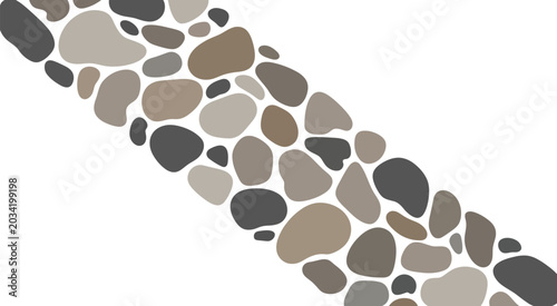 Foto River stone background, natural smooth pebbles in beige brown and gray tones, re