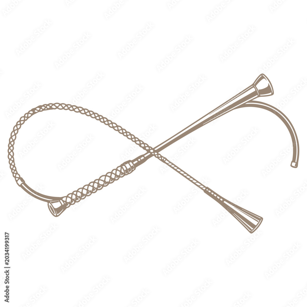 Obraz premium Minimalist Riding Crop Silhouette - Simple Vector Icon for Horse Riding Gear and Equipment