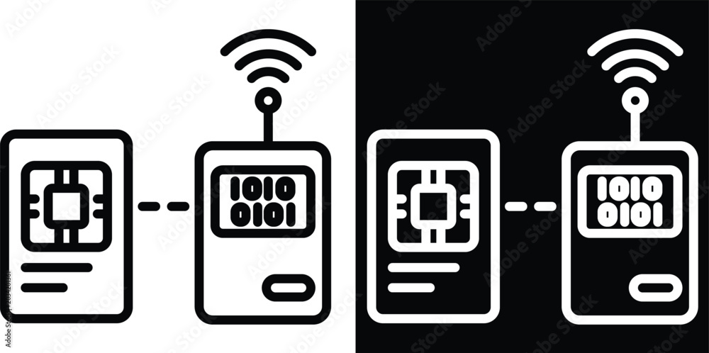 Foto encode Two-tone version in black and white background