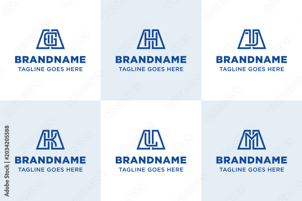 Αυτοκόλλητο Letters AGA AHA AJA AKA ALA AMA Monogram Logo Set
