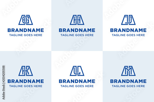 Εκτύπωση καμβά Letters AGA AHA AJA AKA ALA AMA Monogram Logo Set