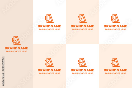 Fotografía Letters TAA UAA VAA WAA XAA YAA ZAA Monogram Logo Set