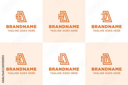 Tableau sur toile Letters GAA HAA JAA KAA LAA MAA Monogram Logo Set