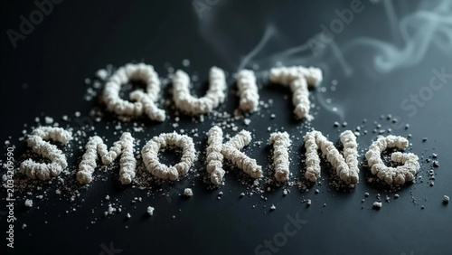 'Quot smoking' writing made of ash