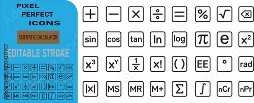 Photos Scientific Calculator web icons in line style