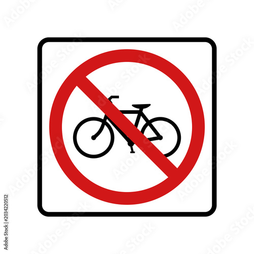 No Bicycle Regulatory Traffic Sign isolated