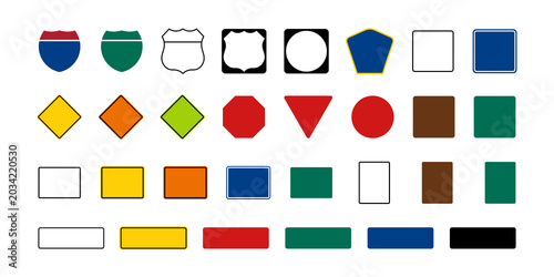 Tableau sur toile USA empty road signs set. Png