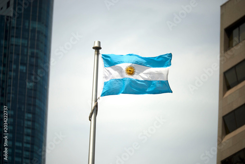 Photography The Argentinian flag on a flag pole at Toronto City Hall’s Nathan Phillips Square