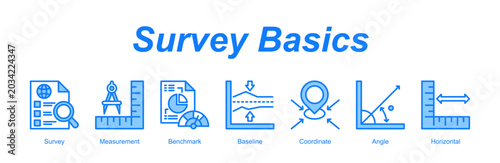 Photos Survey Basics banner web icon vector illustration concept with an icon of Survey