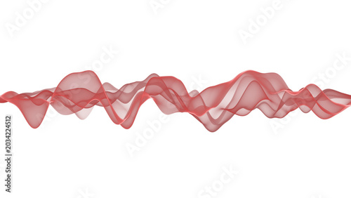 Abstract waves. Oscillation. Audio waveform. Futuristic waves visualization.