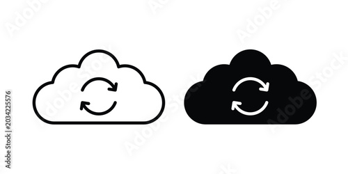 Bild auf Leinwand Cloud sync icon design, design element set.