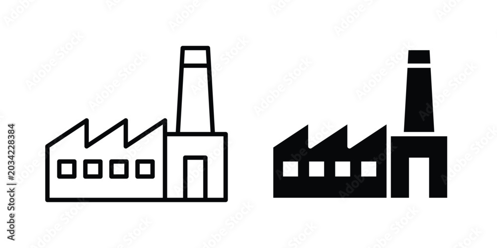 Naklejka premium Factory icon design, design element set.
