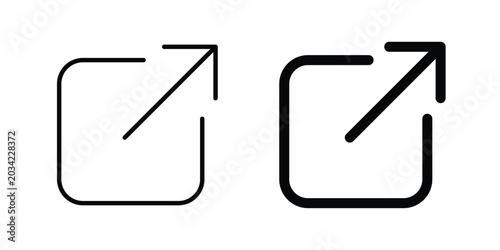 External link icon design, design element set.