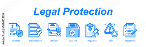 Bild auf Leinwand Legal Protection banner web icon vector illustration concept with an icon of Ins