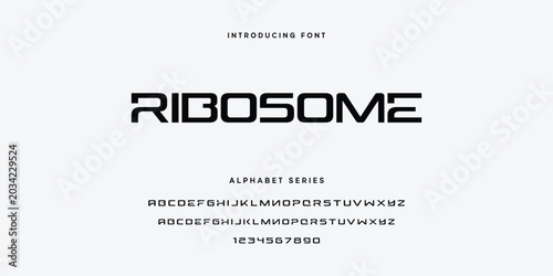 Ribosome Modern Futuristic Sans Serif Font Display Typeface Vector