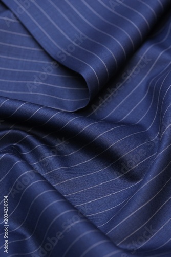 Tableau sur toile Luxury navy blue pinstripe suit fabric