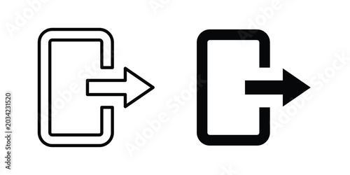 Canvas-taulu Log out icon design, design element set.
