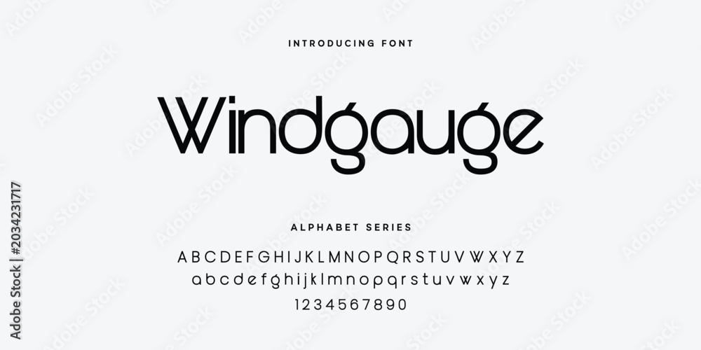 Fototapeta premium Windgauge Font Alphabet Series Vector