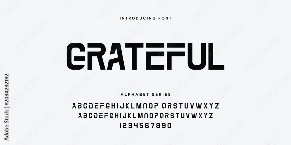 Fototapeta premium Grateful Font Alphabet Series Vector