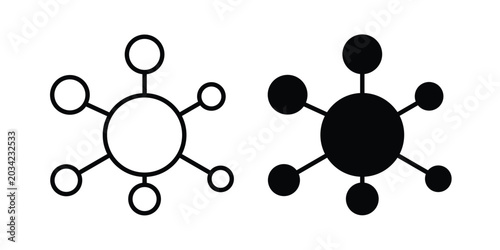 Molecule icon design, design element set.