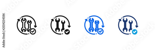 Foto Set In Order Tool Organization icon multiple style collection