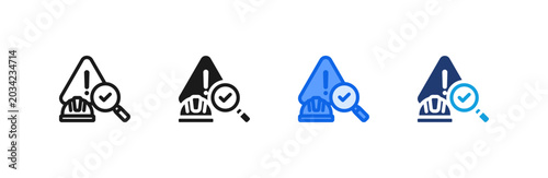 Foto Hazard Inspection Danger Triangle icon multiple style collection