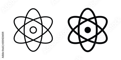 Physics icon design, design element set.