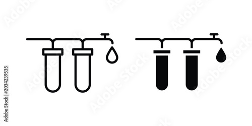 Foto Water filtration icon design, design element set.