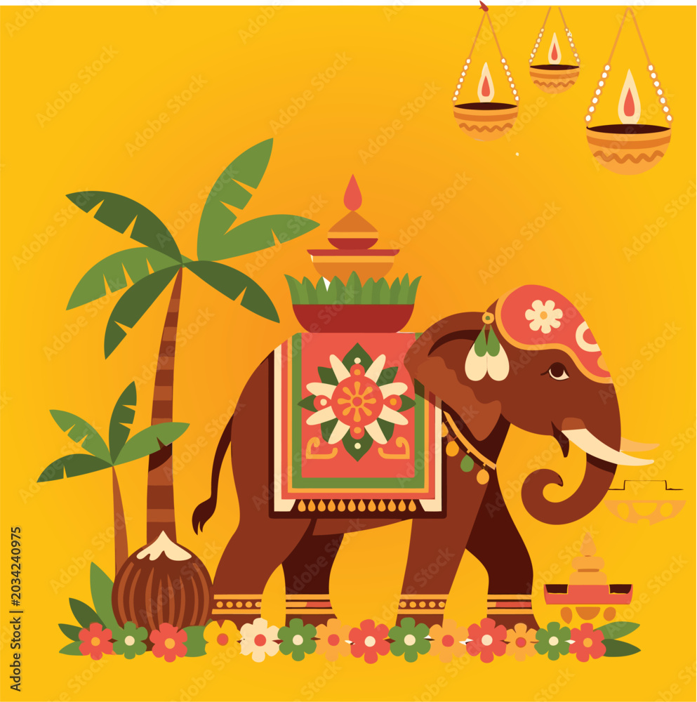 Naklejka premium Onam Festival Kerala Cultural...