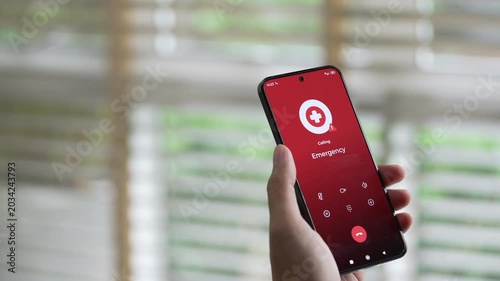 Man calling emergency number for crisis situation