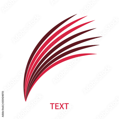 Abstract Red Dynamic Swoosh Logo Icon with Curved Tapered Lines for Modern Corporate Branding and Beauty Sector Design